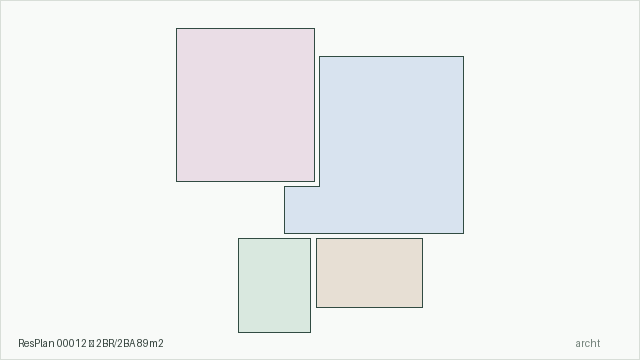 ResPlan 00012 — 2BR/2BA 89m2