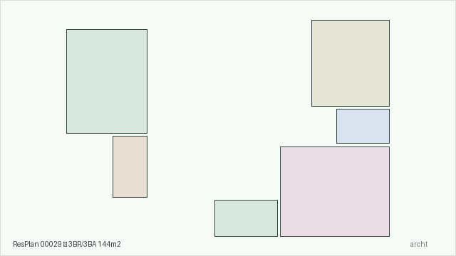 ResPlan 00029 — 3BR/3BA 144m2