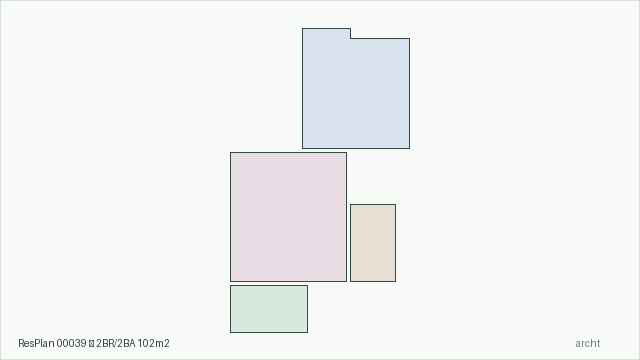 ResPlan 00039 — 2BR/2BA 102m2