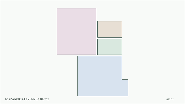 ResPlan 00041 — 2BR/2BA 107m2