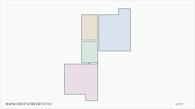 ResPlan 00047 — 2BR/2BA 107m2