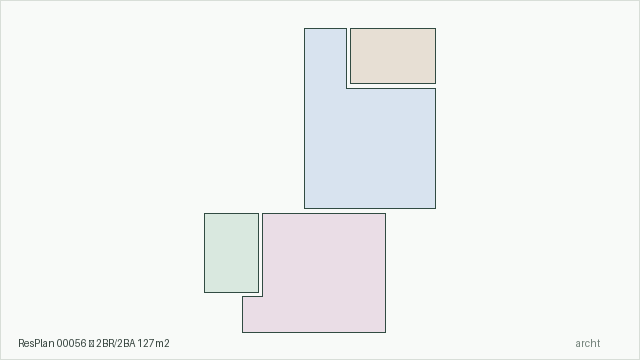 ResPlan 00056 — 2BR/2BA 127m2