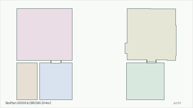 ResPlan 00059 — 2BR/3BA 204m2