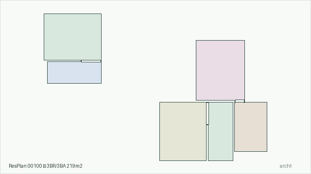 ResPlan 00100 — 3BR/3BA 219m2