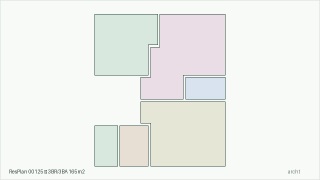 ResPlan 00125 — 3BR/3BA 165m2
