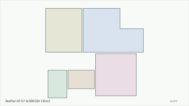 ResPlan 00151 — 3BR/2BA 136m2