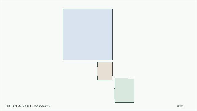 ResPlan 00175 — 1BR/2BA 53m2