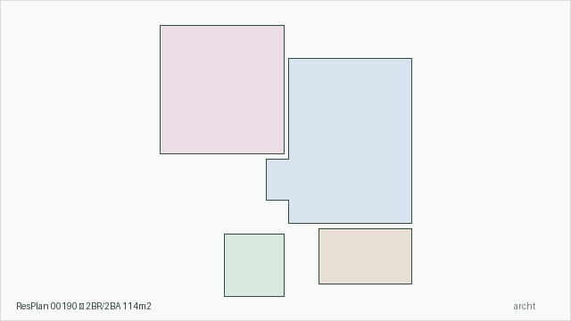 ResPlan 00190 — 2BR/2BA 114m2