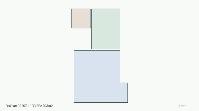ResPlan 00207 — 1BR/2BA 203m2