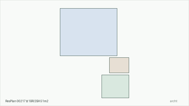ResPlan 00217 — 1BR/2BA 51m2