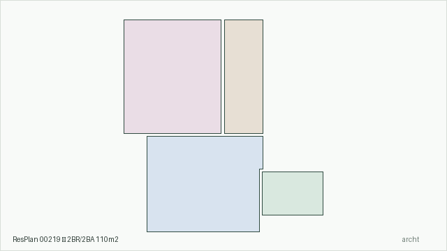 ResPlan 00219 — 2BR/2BA 110m2