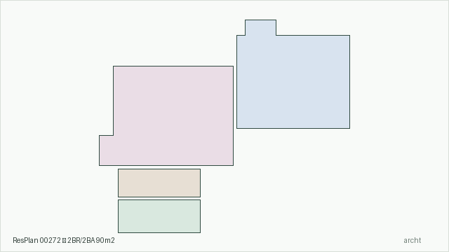 ResPlan 00272 — 2BR/2BA 90m2