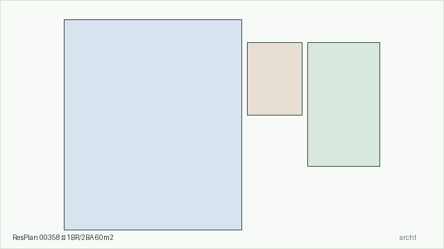 ResPlan 00358 — 1BR/2BA 60m2