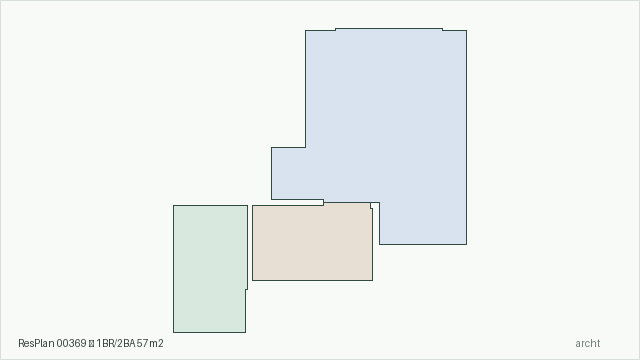 ResPlan 00369 — 1BR/2BA 57m2