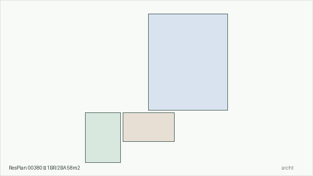 ResPlan 00380 — 1BR/2BA 58m2