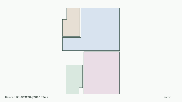 ResPlan 00592 — 2BR/2BA 102m2