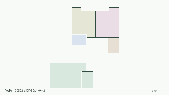 ResPlan 00602 — 3BR/3BA 149m2