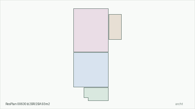 ResPlan 00630 — 2BR/2BA 93m2