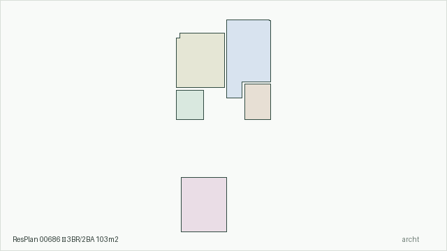 ResPlan 00686 — 3BR/2BA 103m2