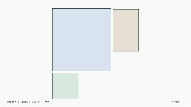 ResPlan 00689 — 1BR/2BA 60m2