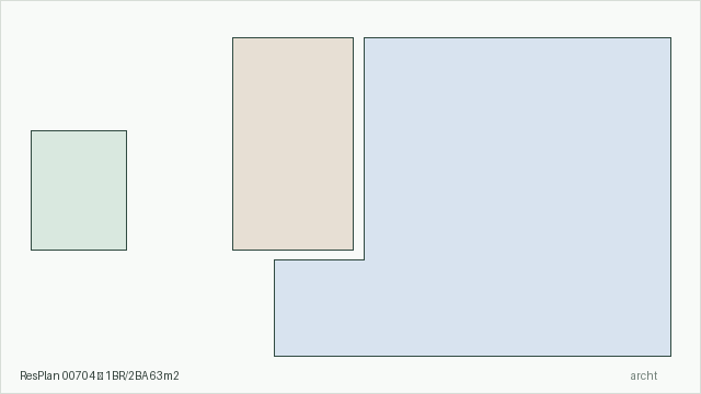ResPlan 00704 — 1BR/2BA 63m2
