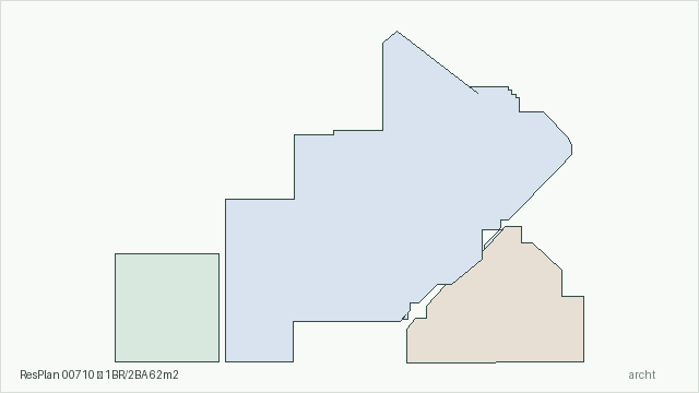 ResPlan 00710 — 1BR/2BA 62m2