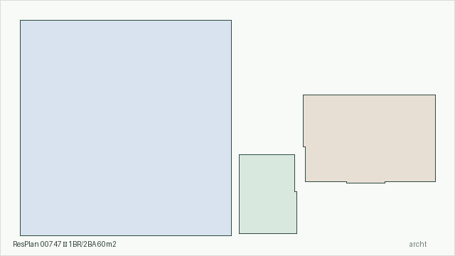 ResPlan 00747 — 1BR/2BA 60m2