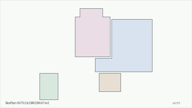 ResPlan 00752 — 2BR/2BA 67m2