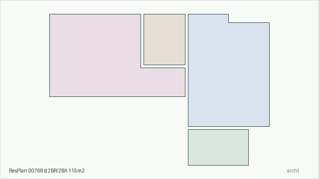 ResPlan 00768 — 2BR/2BA 115m2