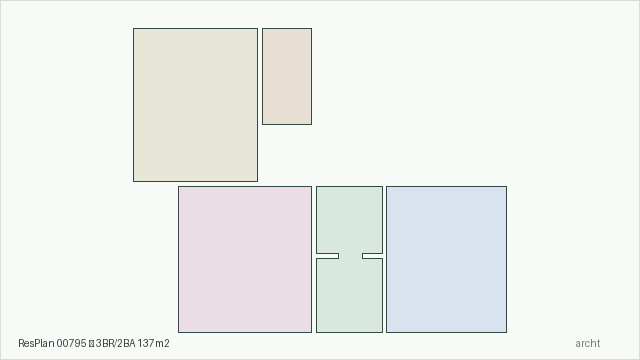 ResPlan 00795 — 3BR/2BA 137m2