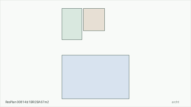 ResPlan 00814 — 1BR/2BA 67m2