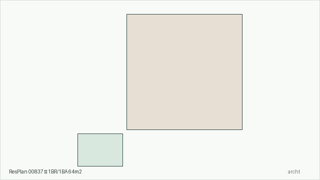 ResPlan 00837 — 1BR/1BA 64m2