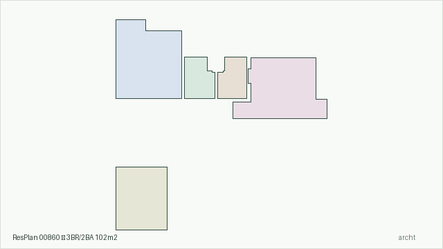ResPlan 00860 — 3BR/2BA 102m2