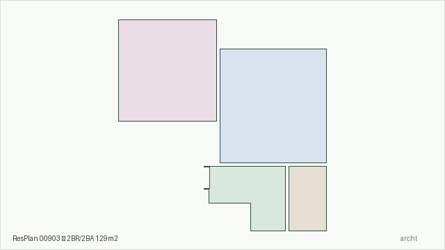 ResPlan 00903 — 2BR/2BA 129m2
