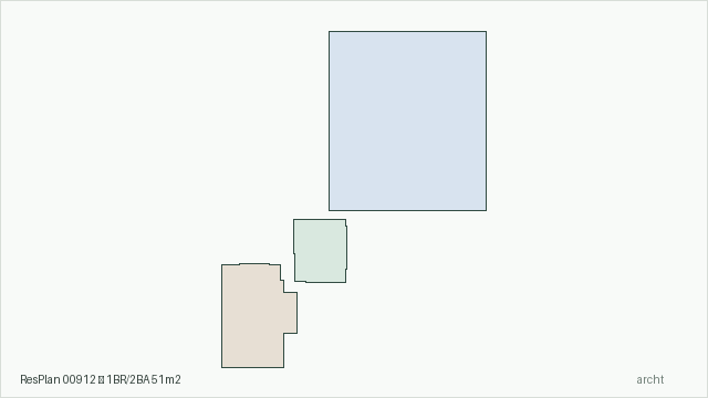 ResPlan 00912 — 1BR/2BA 51m2