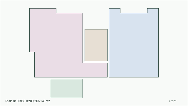 ResPlan 00960 — 2BR/2BA 143m2