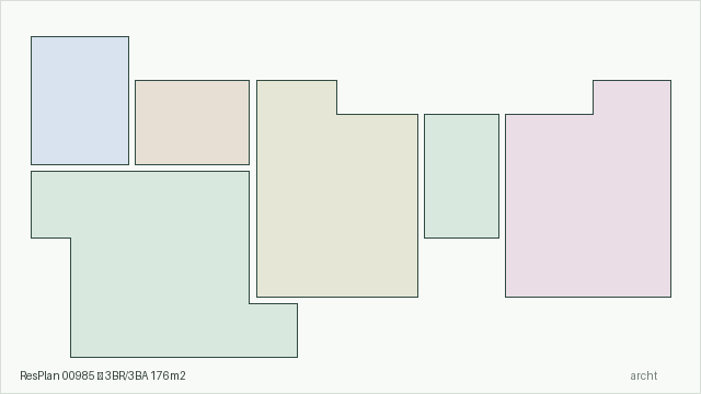ResPlan 00985 — 3BR/3BA 176m2