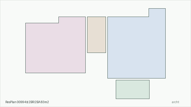 ResPlan 00994 — 2BR/2BA 83m2