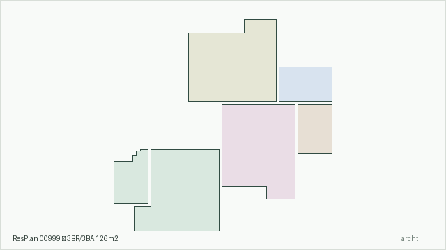 ResPlan 00999 — 3BR/3BA 126m2