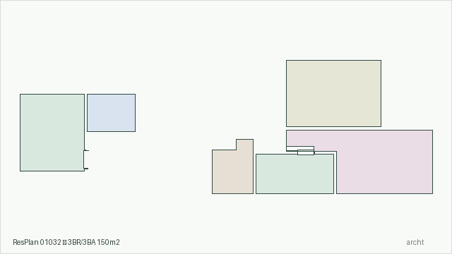 ResPlan 01032 — 3BR/3BA 150m2