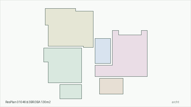 ResPlan 01046 — 3BR/3BA 130m2