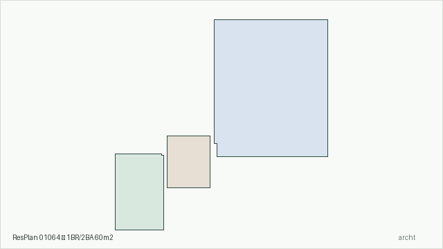 ResPlan 01064 — 1BR/2BA 60m2