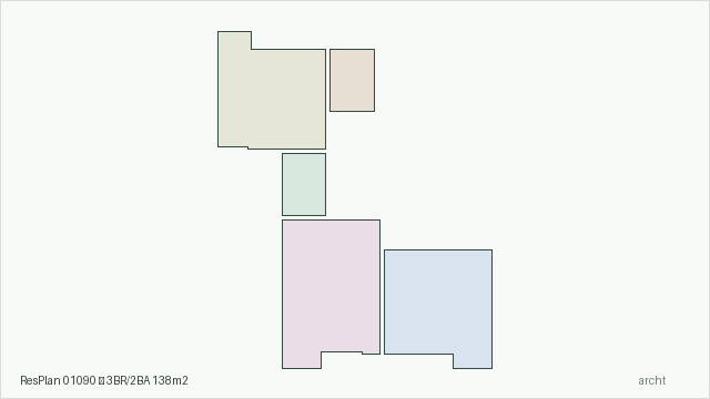 ResPlan 01090 — 3BR/2BA 138m2