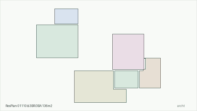 ResPlan 01110 — 3BR/3BA 136m2