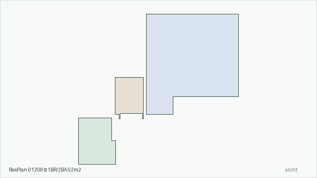 ResPlan 01209 — 1BR/2BA 52m2