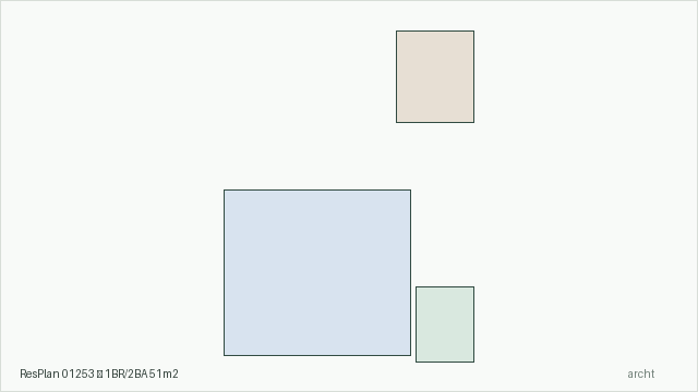 ResPlan 01253 — 1BR/2BA 51m2