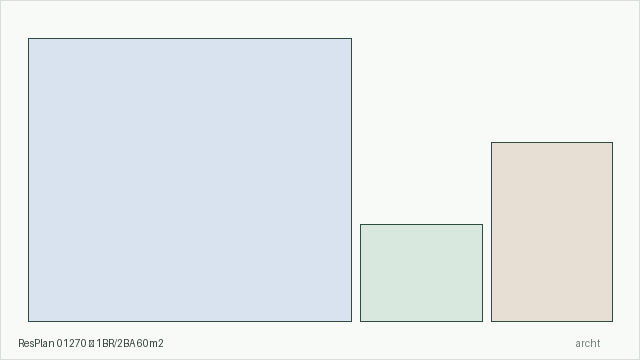ResPlan 01270 — 1BR/2BA 60m2