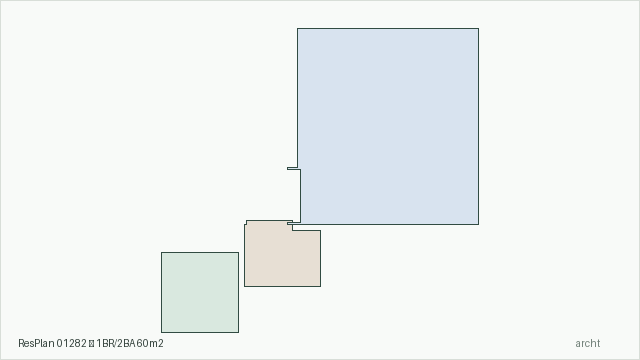 ResPlan 01282 — 1BR/2BA 60m2