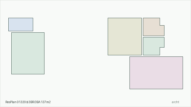 ResPlan 01320 — 3BR/3BA 137m2