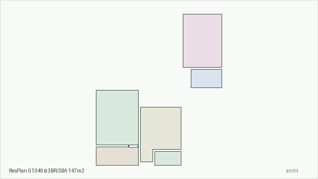 ResPlan 01349 — 3BR/3BA 147m2